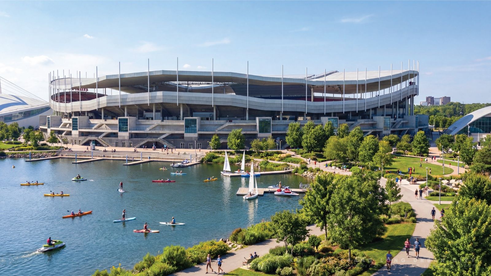 Sân vận động tại Bắc Thăng Long Urban City.